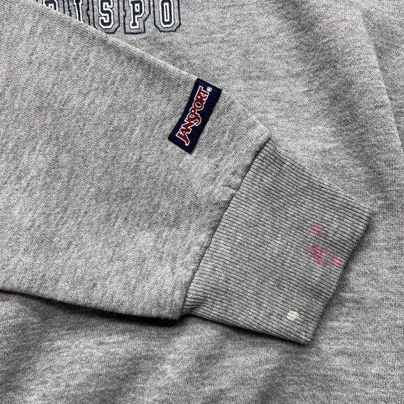 Vintage Cal Poly JanSport Sweatshirt L Gray Alumni San Luis Obispo USA 90s FLAWS - Picture 8 of 16